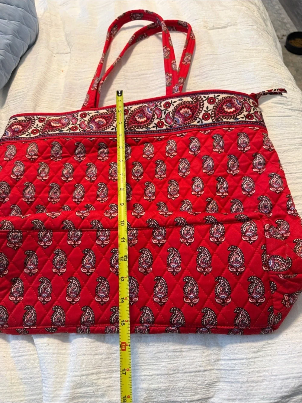 Vera Bradley Red Quilted Paisley Tote
